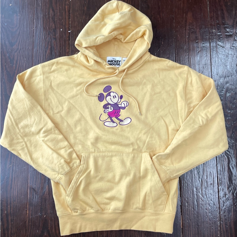 Disney Embroidered Mickey Mouse Yellow Hoodie